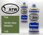 Preview: Fiat, Verde Alpa Metallic, 149: 400ml Sprühdose + 400ml Klarlack - Set, von ATW Autoteile West.